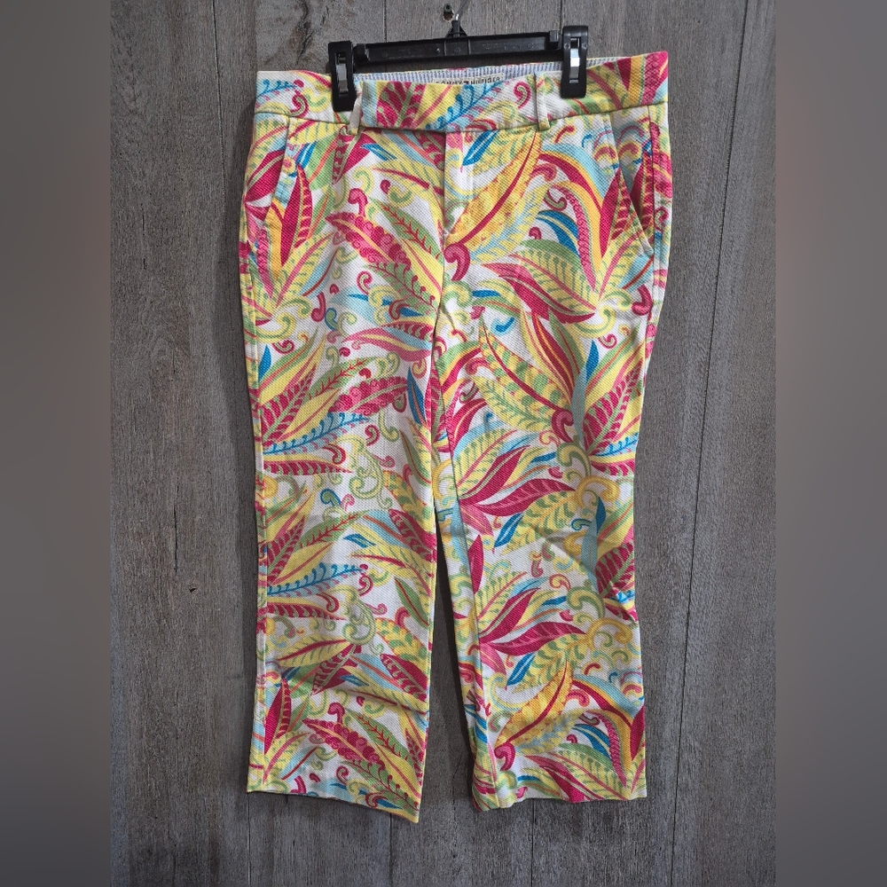 Tommy Hilfiger Pants Womens 6 Flat Front Floral Print (Size 4)